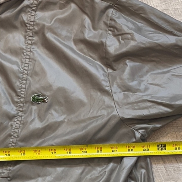 Lacoste Taupe Hooded Windbreaker Folds Into Pocket - Picture 4 of 6